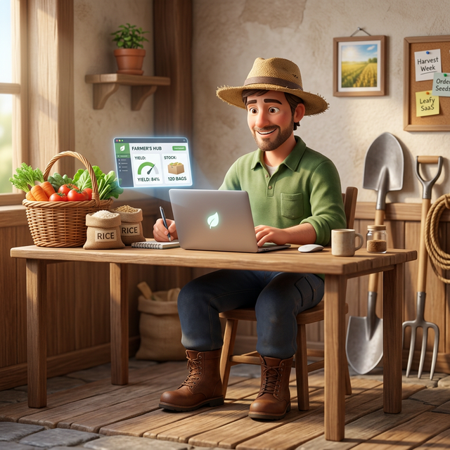 AgriHub Farmer Illustration